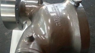 Hochdruck-Ventilgehäuse aus der borhaltigen Stahlgussgüte CB2 (Pleissner Guss)