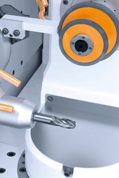 Blick auf die sogenannte Aufrauheinheit einer VGrind-360-Schleifmaschine von Vollmer, die optional erhältlich ist. Sie gewährt, dass der Schleifbelag während der Bearbeitung automatisch geöffnet werden kann, wie Vollmer erklärt. (Vollmer)