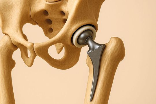 Mithilfe künstlicher Intelligenz können KIT-Forscher den Erfolg von Hüft-OPs voraussagen.(Bild:  GPT Image Editor / KI-generiert)