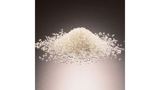 Recycled polyester chips: Teijin Frontier will install cleaning equipment and the latest repelletizing machine for removing foreign substances from the recycled PET bottles before they are molded into chips. (Teijin)