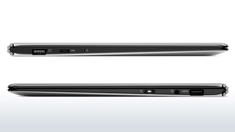 In dem flachen Chassis finden die beiden USB-Typ-A-Buchsen gerade noch Platz. Zudem ist noch ein moderner Typ-C-Anschluss vorhanden. (Bild: Lenovo)