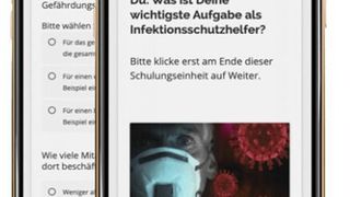 Die Online-Schulung vermittelt die wichtigsten Grundsätze des Infektionsschutzes am Arbeitsplatz. (DMS Deutsche Mittelstandsschutz GmbH)
