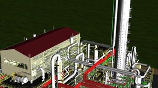 Grafische Darstellung der geplanten Salpetersäure-Anlage (Bild: Thyssen Krupp Industrial Solutions)