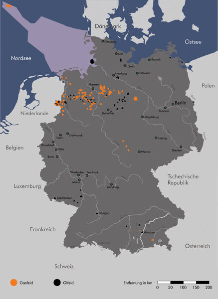 Erdgas- und Erdöllagerstätten in Deutschland (Bild: WEG Wirtschaftsverband Erdöl- und Erdgasgewinnung)