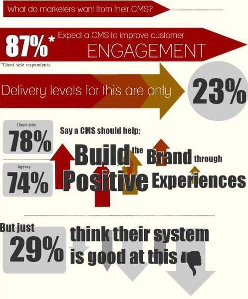 78 Prozent der Interessenten und 74 Prozent der Agenturen sind der Meinung, ein Content Management System kann die Marke durch positive Erfahrungen aufbauen. (Bildquelle: Adobe/Econsultancy)
