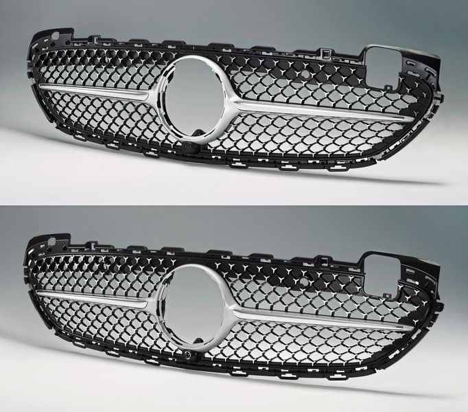 Auch die Mercedes-Benz Group wurde Opfer von Nachahmern. Ausgezeichnet wurde der Kühlergrill „Mercedes-Benz Star Pattern“ (Original oben). In diesem Fall war die rechtsverletzende Marken- und Designfälschung des spanischen Vertreibers JB Customs sogar 150 Euro teurer als das Originalprodukt.  Der Kühlergrill ist dabei laut Verein nicht die einzige Fälschung im Sortiment. Verletzt würden unter anderem die Bildmarken vom Mercedes-Benz Stern sowie Produktdesigns. Da JB Customs auf eine Abmahnung keinerlei Reaktion zeigte, hat Mercedes-Benz eine einstweilige Verfügung beantragt und durchgesetzt – der Verkauf wurde gestoppt.   Aktion Plagiarius: „Mercedes-Benz geht auch in enger Zusammenarbeit mit Strafverfolgungsbehörden konsequent gegen Fälscher vor: Allein 2023 wurden in mehr als 740 Razzien weltweit mehr als 1,6 Millionen Produktfälschungen beschlagnahmt. Zum Schutz der Verbraucher. Viele Fälschungen haben eine minderwertige Qualität und können nicht zu unterschätzende Risiken bergen, wie eine mangelhafte Passform, eine Beeinträchtigung der Funktionalität von Sensoren und Kameras, und somit von Sicherheitsassistenten.“ (Bild: Aktion Plagiarius e.V.)