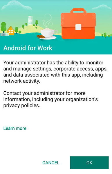 Mit der „Android for Work“-App können Unternehmen mit kompatiblen EMM-Lösungen für mehr Sicherheit auf Android-Geräten sorgen. (Bild: Joos)