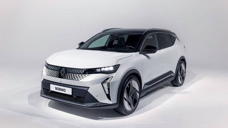 2024 feiert der Renault Scenic sein Comback. Allerdings handelt es sich um ein knapp 4,50 Meter langes Kompakt-SUV mit E-Antrieb.(Bild:  Renault)