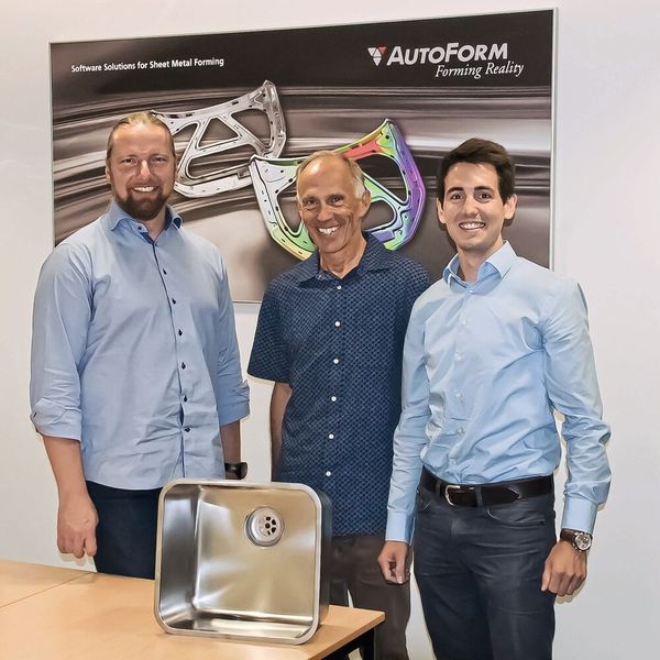 Dr. Jörg Heingärtner vom IVP, Andreas Krainer von Autoform und Dr. David Harsch von Franke (v.l.n.r.).  (Bild: IVP)
