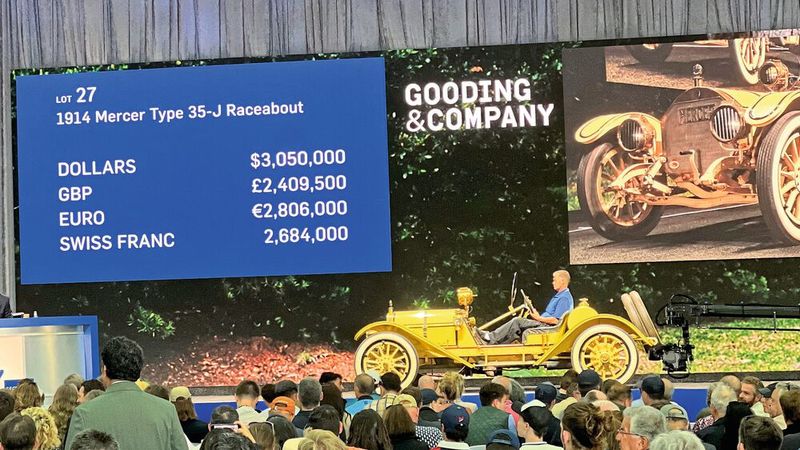 Platz 7 der zehn besten Verkäufe bei der Monterey Car Week 2023: ein 1914er Mercer Type 35-J Raceabout, verkauft für 4.735.000 $ (Gooding & Company) (Bild: Classic Analytics)