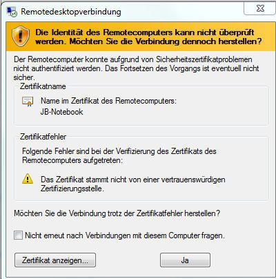 Die Authentisierung kann über ein Zertifikat erfolgen – im Test war das nicht der Fall. Daher können Sie diese hier auch ignorieren (Archiv: Vogel Business Media)