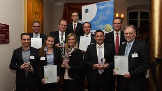 Die Gewinner des „Lean and Green Awards“ auf dem Handelslogistik-Kongress Log 2015. (Bild: GS1 Germany)