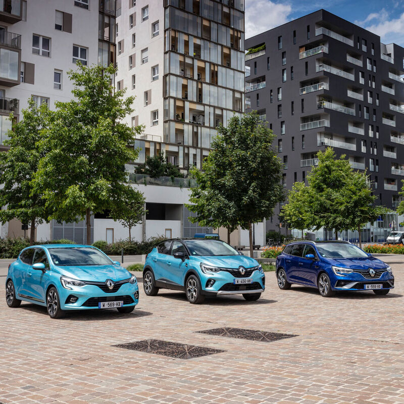 In einer Reihe: Clio, Captur und Mégane gibt es künftig mit Hybridantrieb.