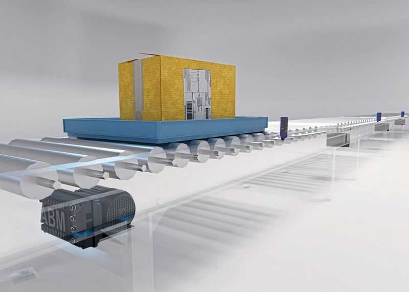 Ein Staurollenförderer mit Sinochron-Motor als Direktantrieb – angesteuert mit ABM Umrichter.  (Bild: ABM Greiffenberger Antriebstechnik GmbH)