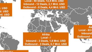 Die Grafiken mit Ergebnissen des Reports finden Sie in unserer Bildergalerie. (Quelle: PwC-Analyse basierend auf Thomson Reuters M&A-Daten)