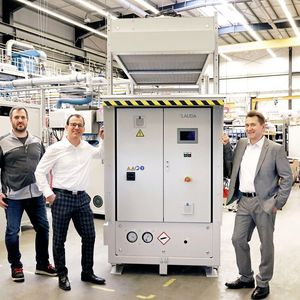 v.l.n.r.: Thorsten Schyle (Leiter Produktion Anlagenbau), Jasper Laug (Business Development Manager) und Alfred Semrau (Leiter Projektmanagement Anlagenbau). (Bild:  Lauda)