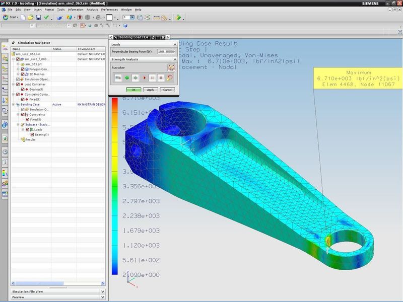 5 Dieses Template eines Hebelarms  ... enthält nicht nur parametrische Konstruktionsgeometrien, sondern beinhaltet auch zwei unterschiedliche, völlig assoziative Berechnungen anhand von Finite-Elemente-Analysen. (Archiv: Vogel Business Media)