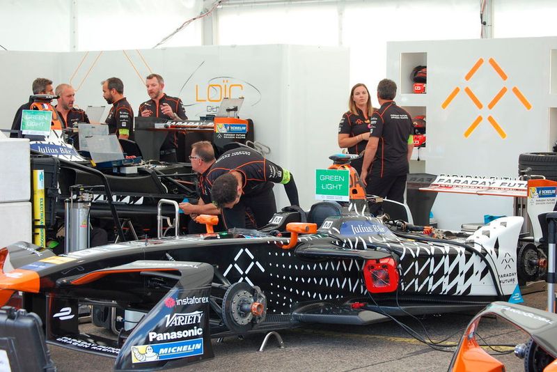 Auch der Elektrofahrzeug-Hersteller Faraday Future ist als Team bei der Formel E vertreten. (Benjamin Kirchbeck)