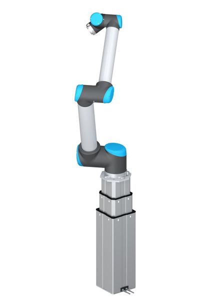 Die vertikale Achse (Liftkit) besteht aus einer TLT-Säule, SCU-Steuereinheit, einer benutzerspezifischen Platte und einem Softwarepaket. (SKF Linearsysteme)