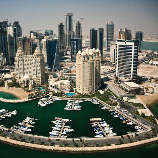 With its tremendous new cities and emrging industries the Middle East's trasition from a pure exporter of crude oil and natural gas towards an industrialised economy is well underway. Picture shows Doha, capital city of Qatar.  (Picture: PROCESS)