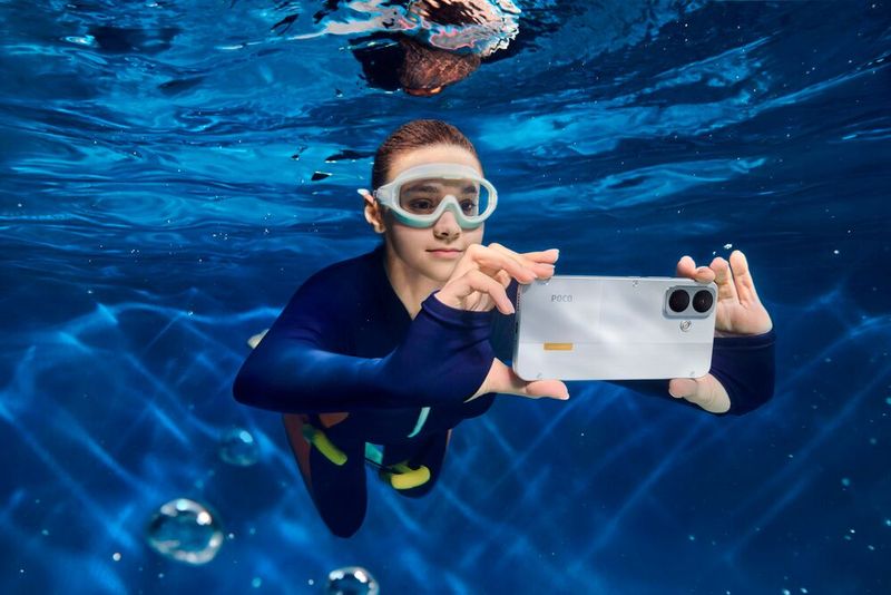Das Poco X8 ist zertifiziert nach IP66, IP68, IP69 und IP69K und verfügt für Unterwasseraufnahmen über einen speziellen Underwater Modus. (Bild: Xiaomi)
