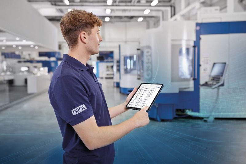 Ein Schwerpunkt des AMB-Messeauftritts von Grob liegt auf der Digitalisierung. (Bild:Grob-Werke GmbH & Co. KG)