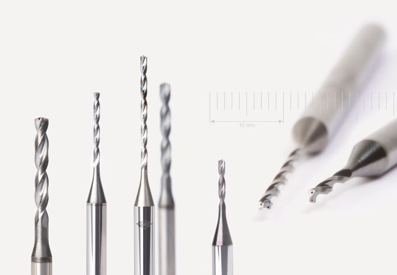 The drills of the new series Micro-Drill-Steel are available in a diameter range of 1-2.9 mm.  (Mapal)