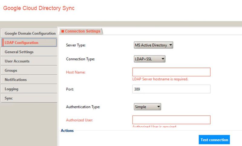 LDAP-Verbindungen lassen sich mit Google Cloud Directory Sync flexibel konfigurieren. (Bild: Joos / Google)
