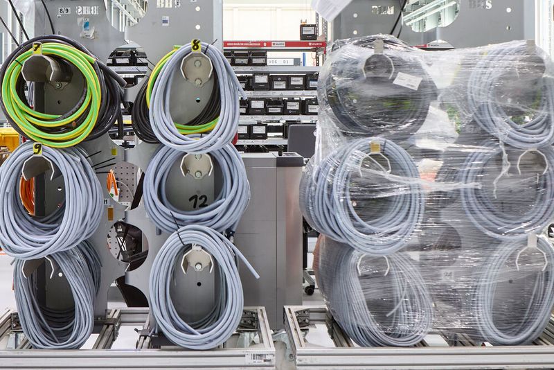 Die Leitungen werden zugeschnitten, mit den passenden Steckverbindern und vorsortiert in die Montage geliefert. (Bild:  Helukabel)