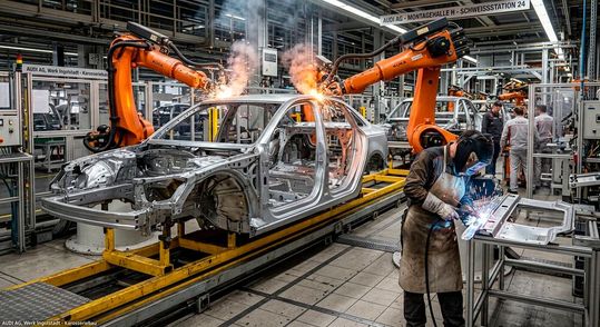 Die Lage in der deutschen Automobilfertigung ist auch mit Blick auf die globale Konkurrenz nicht berauschend. Lesen Sie hier, was eine aktuelle Analyse der Situation offenbart ...(Bild:  KI-generiert)
