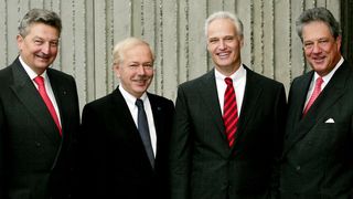 Das neue VDMA-Präsidium:(v.l.) Vize-Präsident Axel Barten, Hauptgeschäftsführer Dr. Hannes Hesse, Vize-Präsiden Carl-Martin Welcker, VDMA-Präsident Dr. Thomas Lindner  (Bild: VDMA)