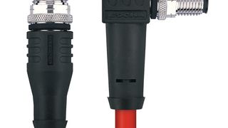 Gerade und gewinkelte Ausführung der M12x1 Steckverbinder für sercos-Anwendungen. (Bild: Escha)