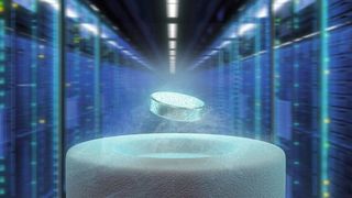 Floating magnet: The expected increase in power demand for cloud-based computing represents a major strain on the environment, costs, and available computing resources. Superconducting electronics hold immense potentials here. (Image:imec)