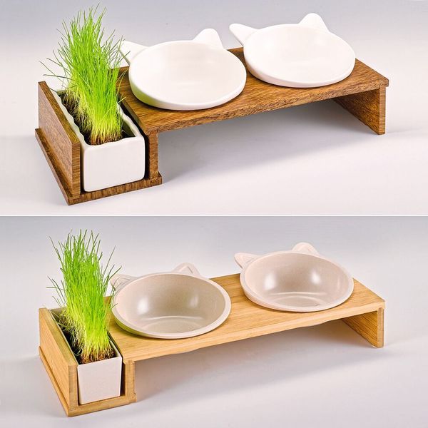 Die letzte Auszeichnung in diesem Jahr geht an die Canadian-Cat-Futterbar „Cat Diner“ mit separater Katzengras-Schale der Wagner Pet Products Group (Original oben). Das Plagiat (unten) wurde vertrieben von einem deutschen Discounter und seinem deutschen Lieferanten. Der billige Preis, ein Fünftel des Originals, zeigt sich laut Aktion Plagiarius bei Materialien und Feinkonstruktion. Die Futterschalen sind beim Plagiat nicht aus form- und hitzebeständiger Keramik, sondern aus billigem Plastik. Die Schalen sitzen nicht stabil in der Aussparung, das heißt beim Fressen rutschen sie unkontrolliert und laut scheppernd hin und her.   Aufgrund der eindeutigen Designverletzung und im Sinne einer schnellen, unbürokratischen Einigung war der Lieferant des deutschen Discounters zu einer außergerichtlichen, gütlichen Beilegung des Falls bereit. (Aktion Plagiarius e.V.)