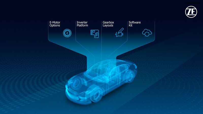 ZF bietet für Pkw und Nutzfahrzeuge ein Gesamtsystem aus E-Motor, Leistungselektronik, Getriebe und Software an. (Bild: ZF Group)
