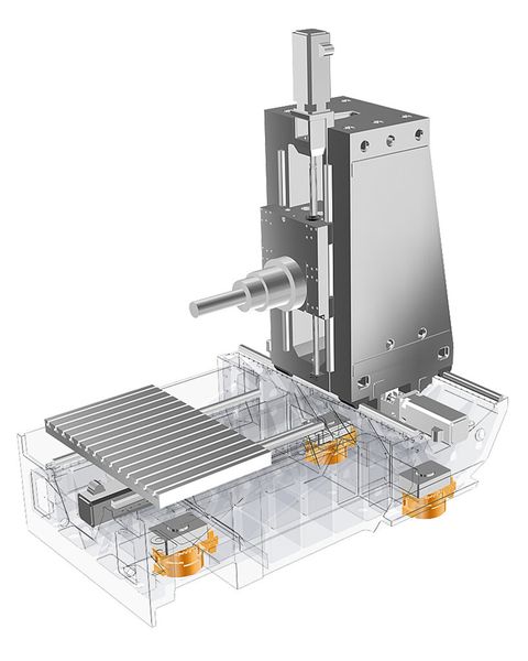Gut aufgestellt: Aktive Aufstellelemente sorgen in der Werkzeugmaschine von morgen für hohe Präzision durch effiziente Isolierung gegen äußere Schwingungseinflüsse. (Bild: Fraunhofer IWU)