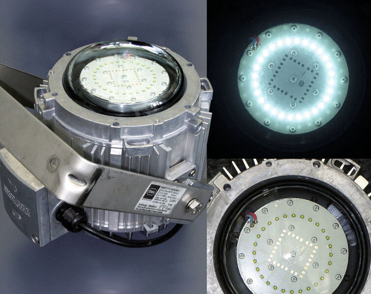 Energieeffiziente neue LED-Varianten in der Hängeleuchten-Serie 6050 erreichen eine sehr lange Lebensdauer und trotzen Extrembedingungen. (Bild: R. Stahl)