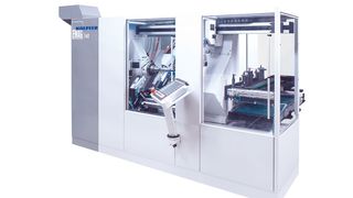 Die Wälzfräsmaschine K 160 von Emag Koepfer gilt in Sachen Span-zu-Span-Zeit als eine der schnellsten Maschinen ihrer Art. Sie erledigt Verzahnungsaufgaben bis Modul 2,5. (Bild: Emag Koepfer)