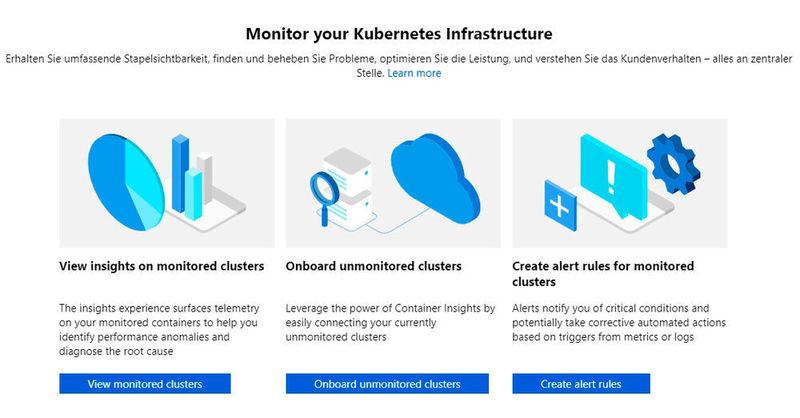 Abbildung 6: Das Überwachen von Kubernetes-Clustern funktioniert mit „Azure Monitor“ ebenfalls. 
 (Thomas Joos/ Microsoft)