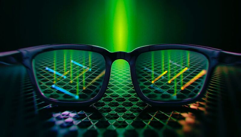 Der photoelektrische Effekt macht die Topologie der Elektronen auf der Oberfläche eines Quantenmaterials sichtbar. Das Experiment kann man sich vorstellen wie eine Polarisationsbrille im 3D-Kino – auch hier werden unterschiedlich ausgerichtete Strahlen eingesetzt.  