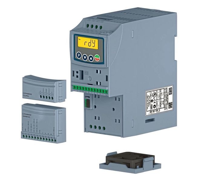 Der CFW300 ist modular konzipiert und lässt sich mithilfe der steckbaren Erweiterungsmodule flexibel an die kundenspezifischen Bedürfnisse anpassen. (WEG)