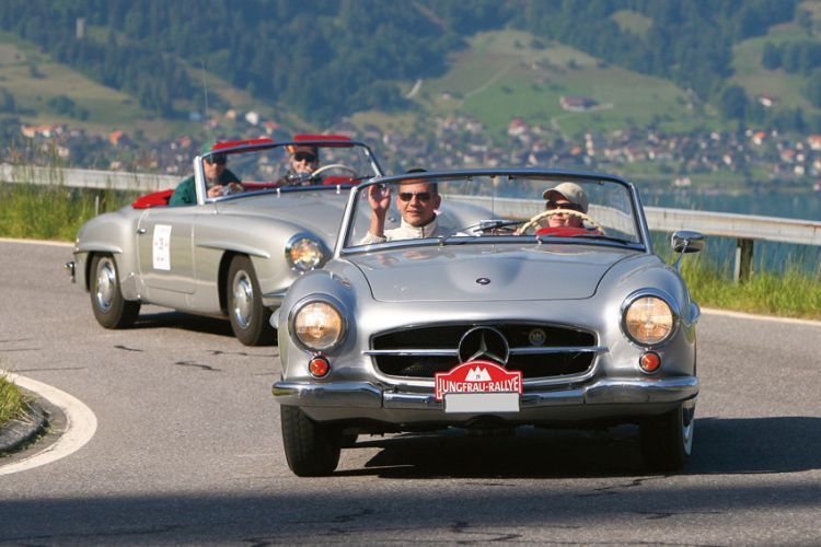 Als Neuwagen war der 190 SL defintiv eine Frauenauto. Anders vielleicht als heute ... (Jungfrau-Rallye)