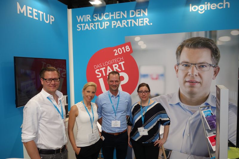 Das Logitech Team (v. l.) René Schulz, Anja Frauenstein, André Krug und Daniela Kerfin, ist auf der Suche nach dem Startup Partner. (Bild: IT-BUSINESS)