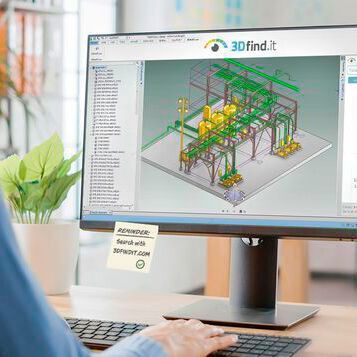 The 3DfindIT.com plugin deploys intuitive search methods including 3D geometric similarity search, sketch search, color search, and function search, are specially tailored to the needs of CAD users. (Source:  Cadenas)