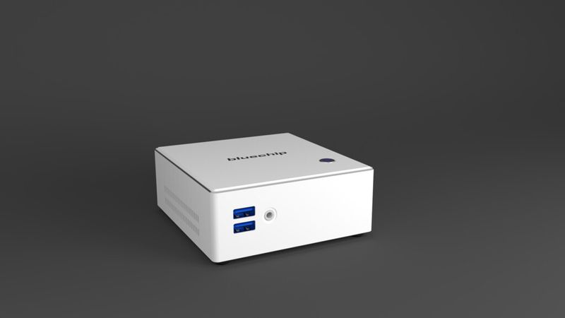 Der BUSINESSline S1435 white ist laut dem Hersteller Bluechip vor allem für Arztpraxen und Apotheken bestimmt. Im Innern des Mini-PCs schlägt ein Intel-Core i3-4010U als Prozessorherz. (Bild: Bluechip)