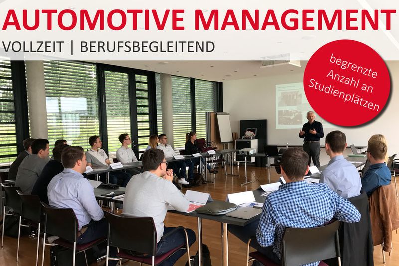 Ein Flyer weist auf den Kursstart am Institut für Automobilwirtschaft hin. (IFA)
