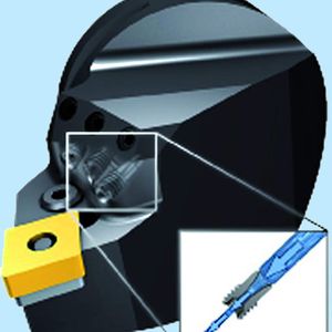 Bild 1: Das Hochdruck-Kühlmittelsystem ermöglicht eine genaue Ausrichtung des Strahls zwischen Schneidkante und Span.