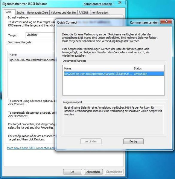 Hostname reicht: Quick-Connect ermittelt alle Targets auf dem Host. (Archiv: Vogel Business Media)