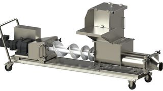 Die KNOLL Doppelspindelpumpe kann Blockware auch bei sehr niedrigen Temperaturen verarbeiten und plastifizieren. (Bild: Knoll Maschinenbau)