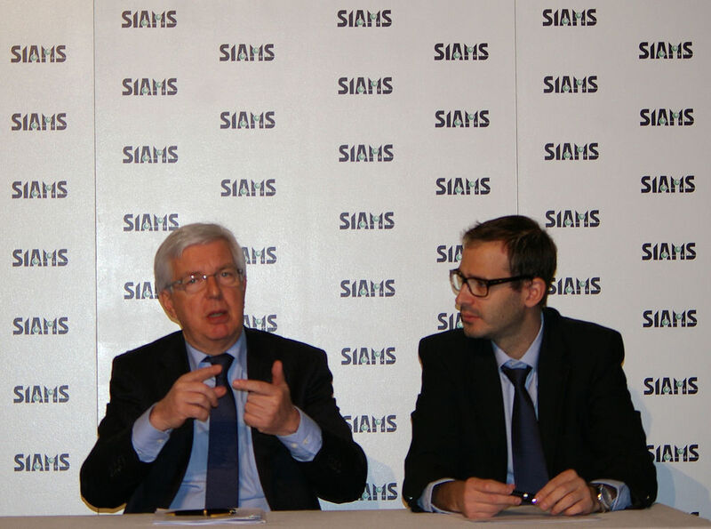 Le président du SIAMS énumère les arguments de l'édition 2012. (Image: MSM/JR Gonthier) (Archiv: Vogel Business Media)